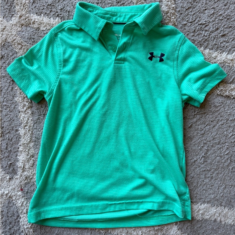 Under Armour Kids Polo Tops - Neon Green, Navy, Teal, Gray, Red - Picture 8 of 11